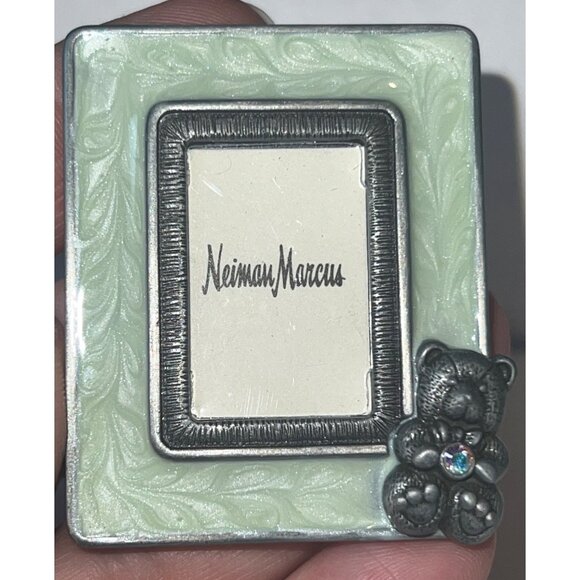 Jay Strongwater Teddy Bear Light Green Pearl Enamel Mini Frame Neiman Marcus - Picture 6 of 6